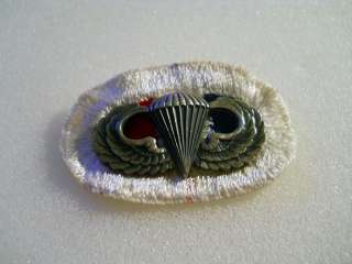 WW2 101st Airborne Paratrooper Sterling Silver Jump Wings on Rare 