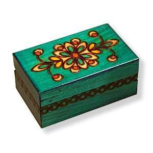  Wooden Box, 5092, Traditional Polish Handcraft, Green with 