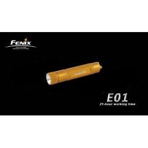  Fenix E01 Compact LED Flashlight Golden: MP3 Players 
