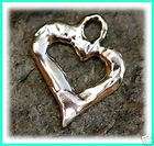 Organic Handmade Sterling Silver PEACE HEART Charm items in Artisan 