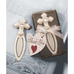 Bookmark White Cross (36 per order) Wedding Favors:  