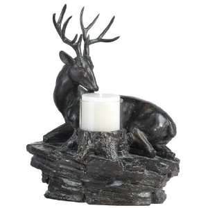  Dark Bronze Deer Candleholder: Home & Kitchen
