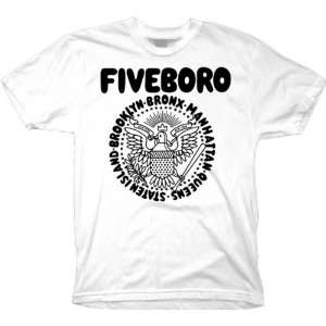  5BoroNYC Pigeon Rocker Skateboard T Shirt [Large] White 