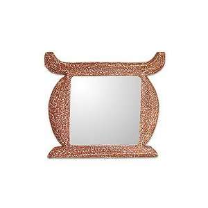  NOVICA Cedar mirror, Ashanti Throne