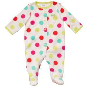 Carters Baby Girls So Sweet Multi Dot Microfleece Footed Easy Entry 