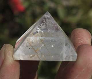 A+ Rare NATURAL RUTILATED QUARTZ CRYSTAL PYRAMID INFREQUENT  