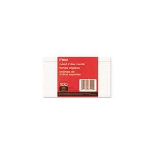  Mead 63000   Index Cards, College Ruled, 3 x 5, White, 100 