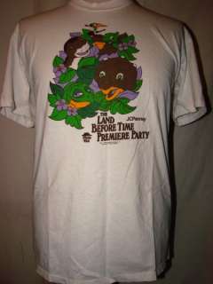 Vtg 80s White LAND BEFORE TIME PREMIER PARTY T Shirt Sz XL RARE PROMO 