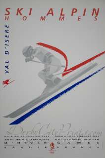 ORIGINAL Authentic VTG Olympic Poster, Albertville France, Alpine 