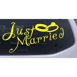 Yellow 22in X 44.0in    Just Married Car Window Wall Laptop Decal 