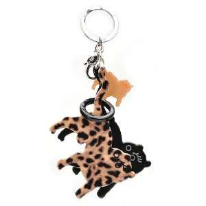  [Aznavour] Leopard Key Chain / Brown.