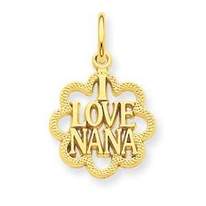    14k I Love Nana Charm   Measures 21.6x13.9mm   JewelryWeb Jewelry