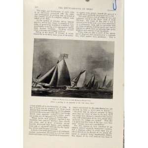  Valkyrie Sail Boats Corsair Meteor Alisa Antique Print 