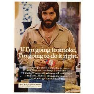    1974 Winston Cigarette Bearded Man Print Ad (7165)