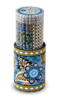   Vera Bradley Bali Blue Pencil Cup with 24 Pencils by 