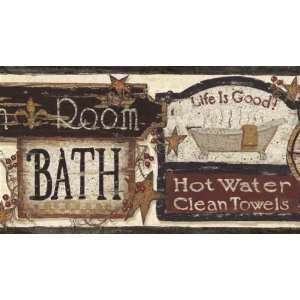  Bathhouse Signs Wallpaper Border