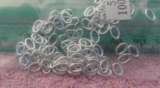 SILVER PLATED OVAL JUMP RINGS, 6X4MM, 18 GAUGE, 100  