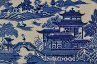 Sowters Parasol Bridge and Pagoda Chinoiserie Blue&White Transfer 