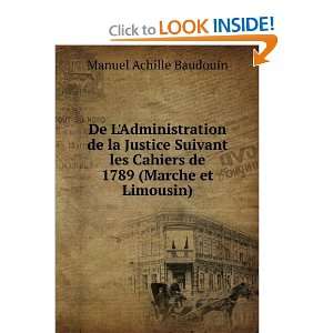   Cahiers de 1789 (Marche et Limousin) Manuel Achille Baudouin Books