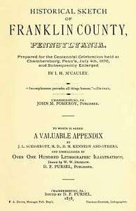 1878 Genealogy History Franklin County Pennsylvania PA  