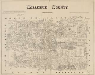 1879 Map of Gillespie County Texas.  