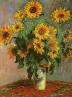 FRAMED Claude Monet Sunflowers Print Repro CANVAS ART  