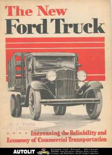 1932 Ford Truck Brochure Poster Roadster Pickup Woodie Wagon School 