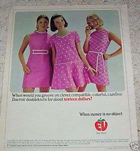 1970 SUSAN DEY ladies E V Dresses Clothing 1 PAGE AD  