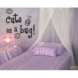  Cute As a Bug Child Teen Vinyl Wall Decal Mural Quotes 