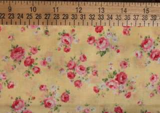 Princess Rose Cotton Fabric Lecien 30278 50 Yellow Rose Floral 