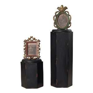   Gold With Black Tall Bookends (Set Of 2) 93 9216