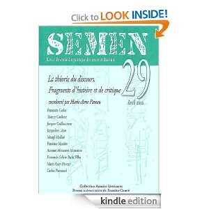   de critique   Semen (French Edition) Presses universitaires de