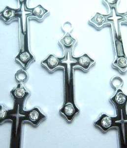 B432 Lovely Crystal Cross Pendant Beads Wholesale 5pcs  