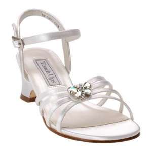  Girls Satin Sandals with Butterfly Ornament