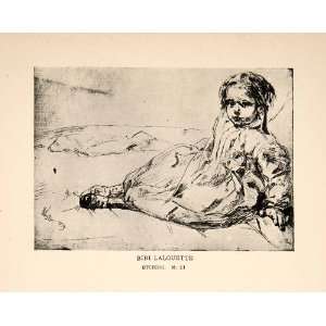 1921 Print Portrait Bibi Lalouette Child Boy Gown Pose 