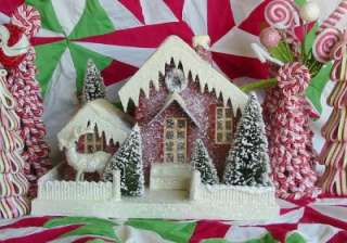 Vintage Style Bethany Lowe Cute Christmas Cottage House Silver Roof 