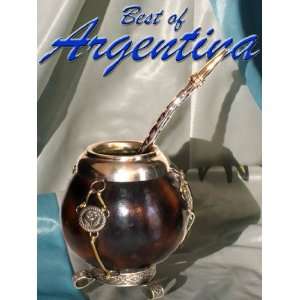 ARGENTINA MATE: Gourd with Silver 800 details + Bronze and Nickel 