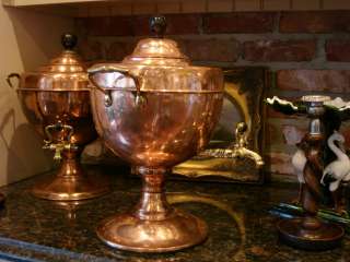 Antique English Copper Brass Samovar Tea Urn Pitcher  