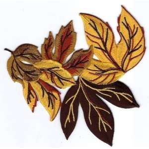   On Embroidered Applique   Leaves/Fall/Winter/Seasons 