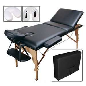 Durable 2.5 Inch In Wood Portable Massage Table with Rolling Stool 