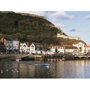 , with Castle on Hill Above, Scarborough, Yorkshire, England, United 