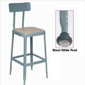 Lyon 1914 30 Stool Pressed Wood Seat and Back (Black Rubber Feet with 