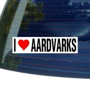 I Love Heart AARDVARKS   Window Bumper Sticker: Automotive