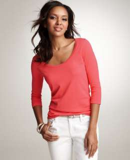   Taylor Silk Scoopneck Sweater Sz XSP Petite XS Coral Pink PXS  