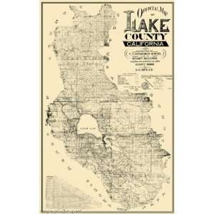  nLAKE COUNTY CALIFORNIA (CA) LANDOWNER MAP 1892: Home 
