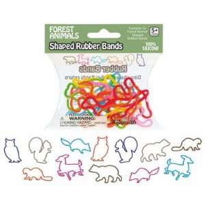  New Toysmith Forest Animals Shaped Rubber Bands 12 Per 