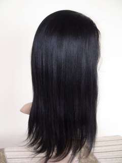 high quality 14 100% remy indian human hair full lace wig 1b 
