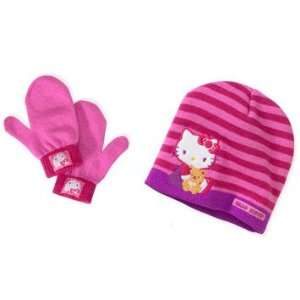  Pink Hello Kitty Toddler Winter Hat & Gloves: Toys & Games