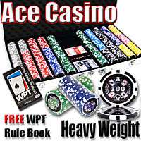750 Ace Casino Poker Chips Set 14 grams WPT 14g Laser  