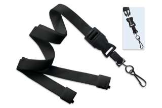 Black Wide Lanyard w/ Detachable Swivel Hook 2135 4645  